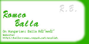 romeo balla business card